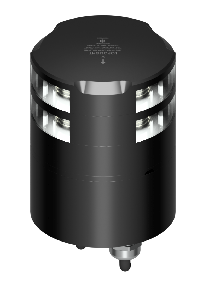 3nm 360° White, Dbl +3nm 135° Red Suez Stop, black